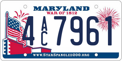 MD license plate 4AC7961