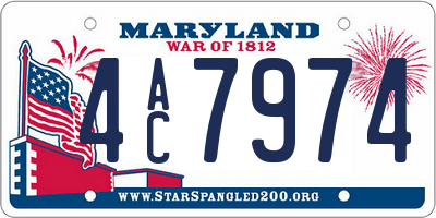 MD license plate 4AC7974