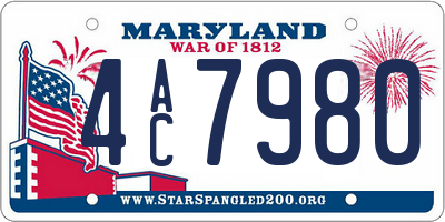 MD license plate 4AC7980