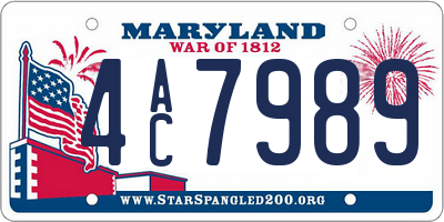 MD license plate 4AC7989