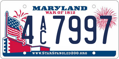 MD license plate 4AC7997