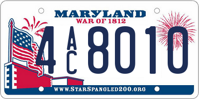 MD license plate 4AC8010