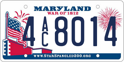 MD license plate 4AC8014