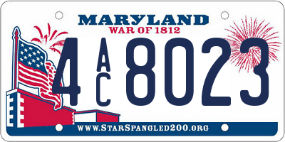 MD license plate 4AC8023