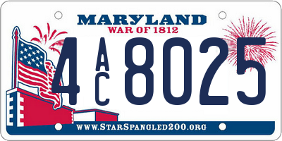 MD license plate 4AC8025
