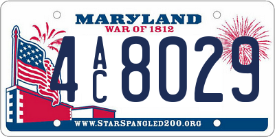MD license plate 4AC8029