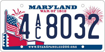 MD license plate 4AC8032