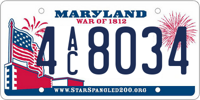 MD license plate 4AC8034