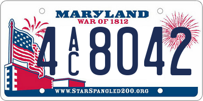 MD license plate 4AC8042