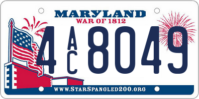 MD license plate 4AC8049