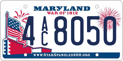 MD license plate 4AC8050