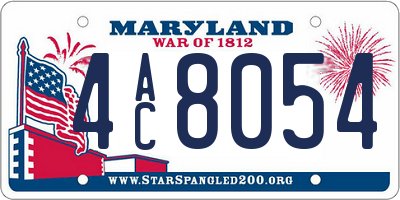 MD license plate 4AC8054