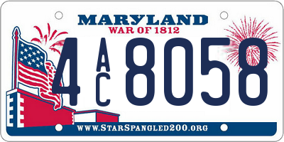 MD license plate 4AC8058
