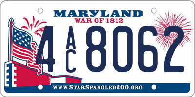 MD license plate 4AC8062