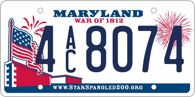 MD license plate 4AC8074