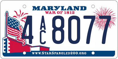 MD license plate 4AC8077