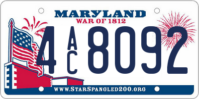 MD license plate 4AC8092
