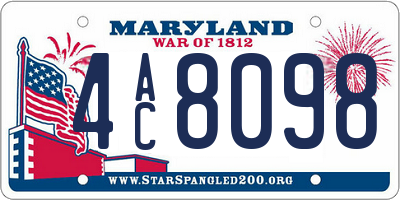 MD license plate 4AC8098