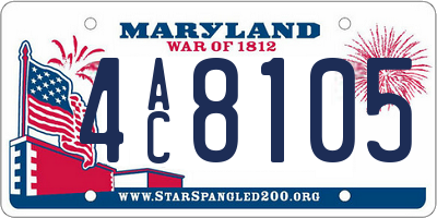 MD license plate 4AC8105