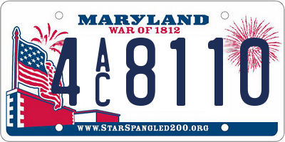 MD license plate 4AC8110