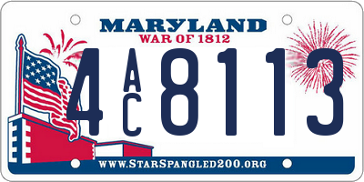 MD license plate 4AC8113