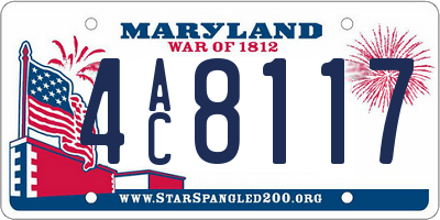 MD license plate 4AC8117