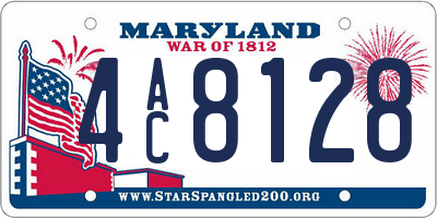 MD license plate 4AC8128