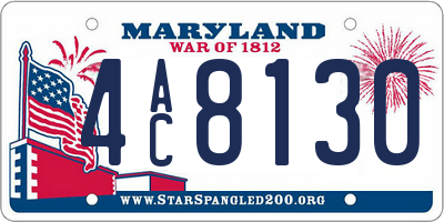 MD license plate 4AC8130