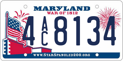 MD license plate 4AC8134