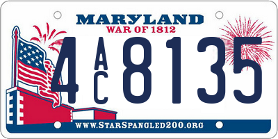 MD license plate 4AC8135