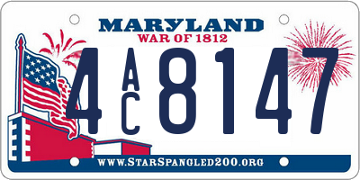 MD license plate 4AC8147