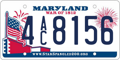 MD license plate 4AC8156