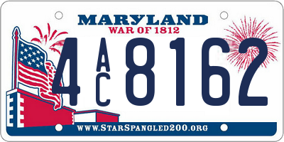 MD license plate 4AC8162