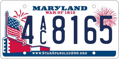 MD license plate 4AC8165