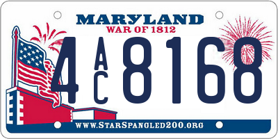 MD license plate 4AC8168