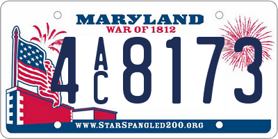MD license plate 4AC8173