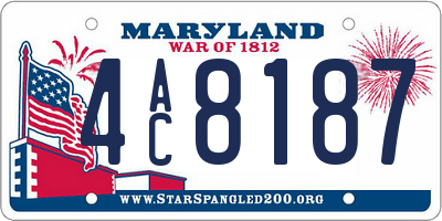 MD license plate 4AC8187