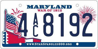 MD license plate 4AC8192