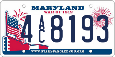 MD license plate 4AC8193