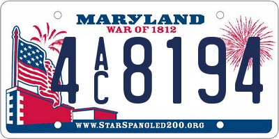 MD license plate 4AC8194