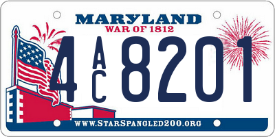 MD license plate 4AC8201