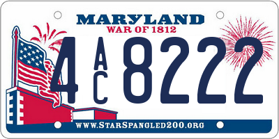 MD license plate 4AC8222