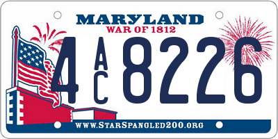 MD license plate 4AC8226