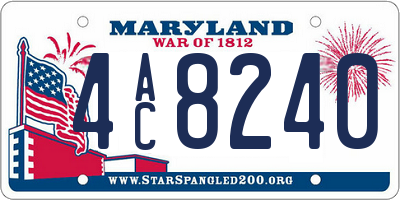 MD license plate 4AC8240