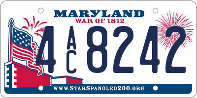 MD license plate 4AC8242