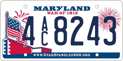 MD license plate 4AC8243