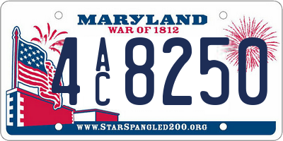 MD license plate 4AC8250
