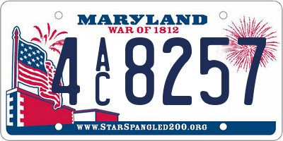 MD license plate 4AC8257