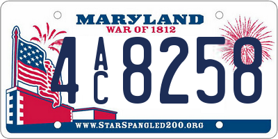 MD license plate 4AC8258