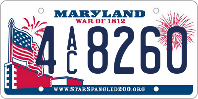 MD license plate 4AC8260